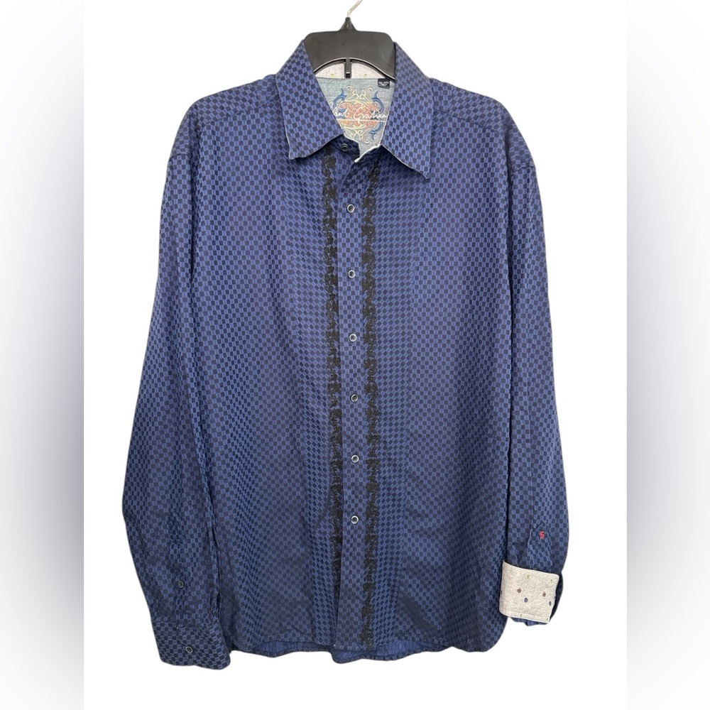 Robert Graham Knowledge Wisdom Truth Checkered Men's Shirt w/ Flip Up Cuff 2XL